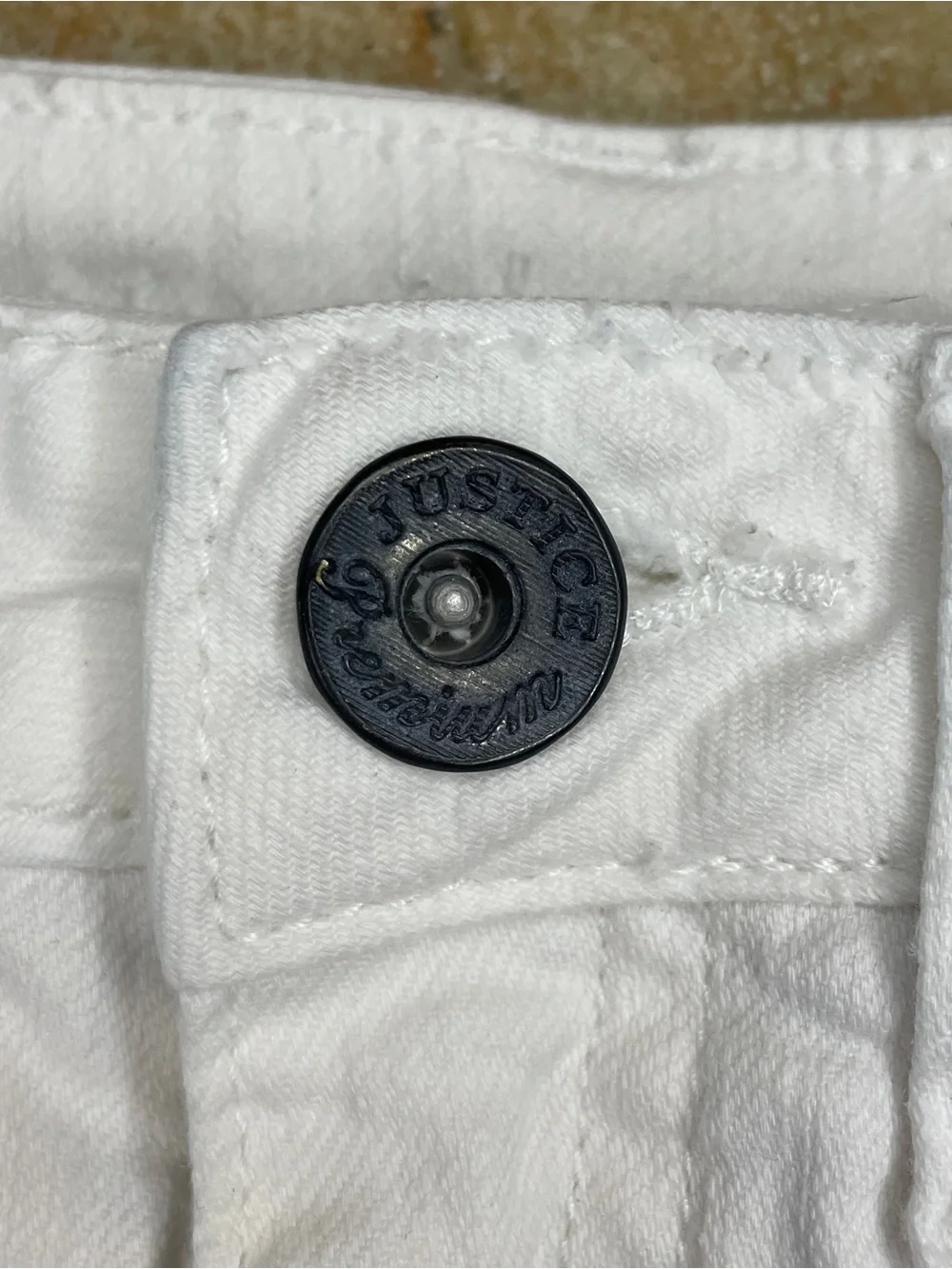 Justice Simply Low White Jean Frayed Shorts Girls Size 10R